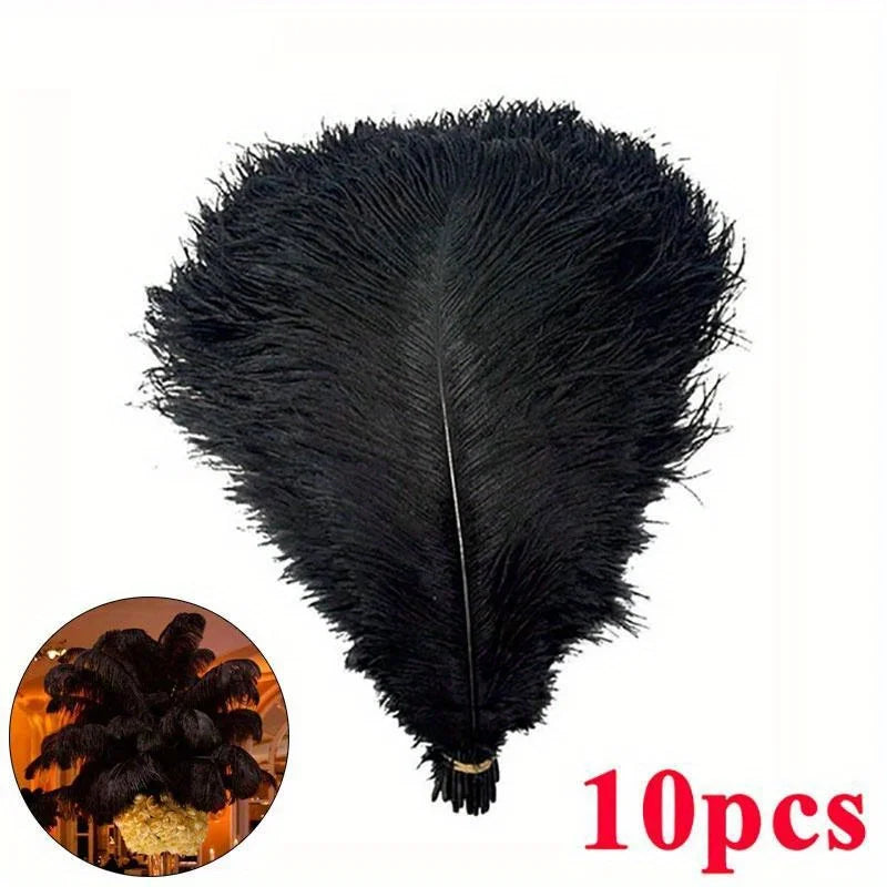 CN Zhejiang Ostrich Feather Centerpiece Decor 10 Pieces