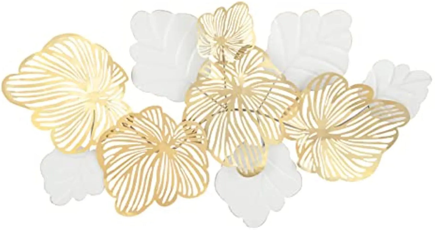 Hign-concerned Chemical 3D Gold Flower Leaves Wall Decor