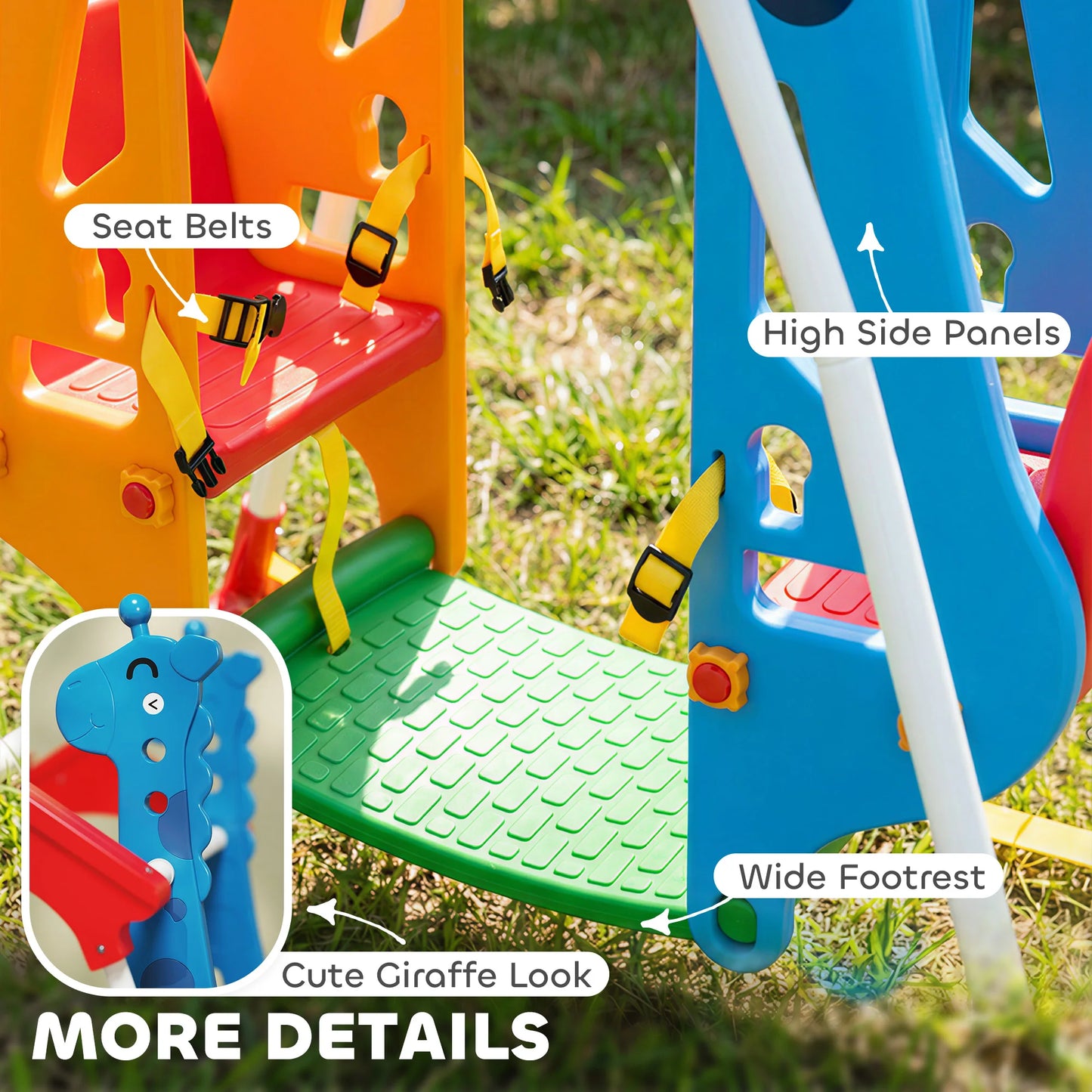 Kids AFrame Swing Dual Seat Indoor Outdoor Safe Durable