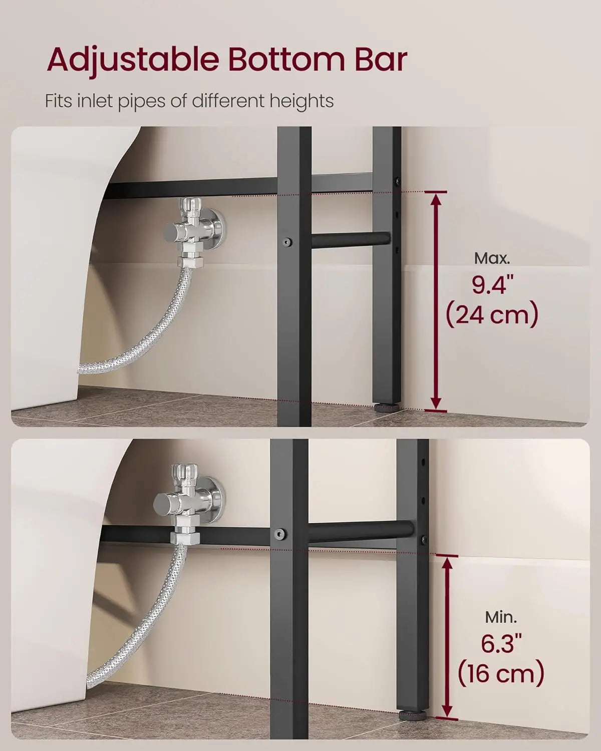 Over Toilet Storage Organizer With Adjustable Shelves