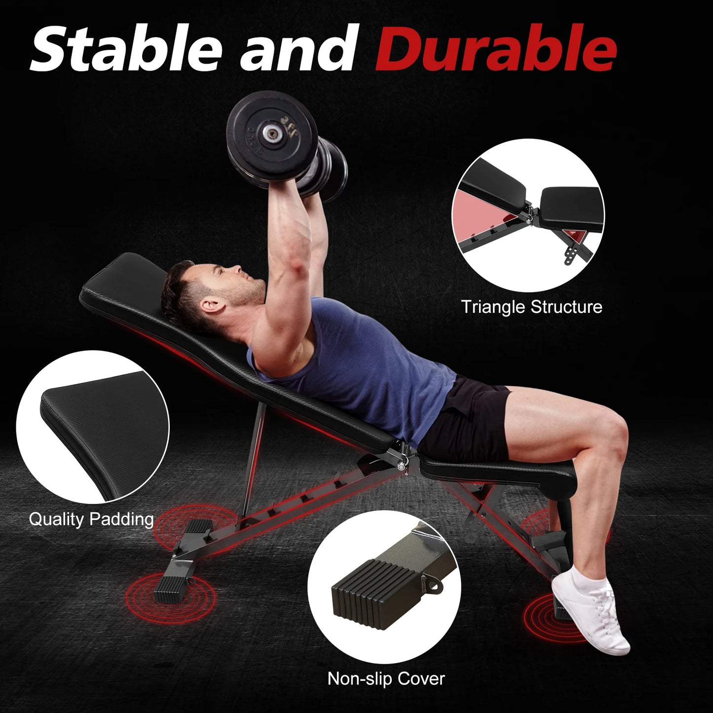Weight Bench For Full Body Workout Adjustable Incline Decline
