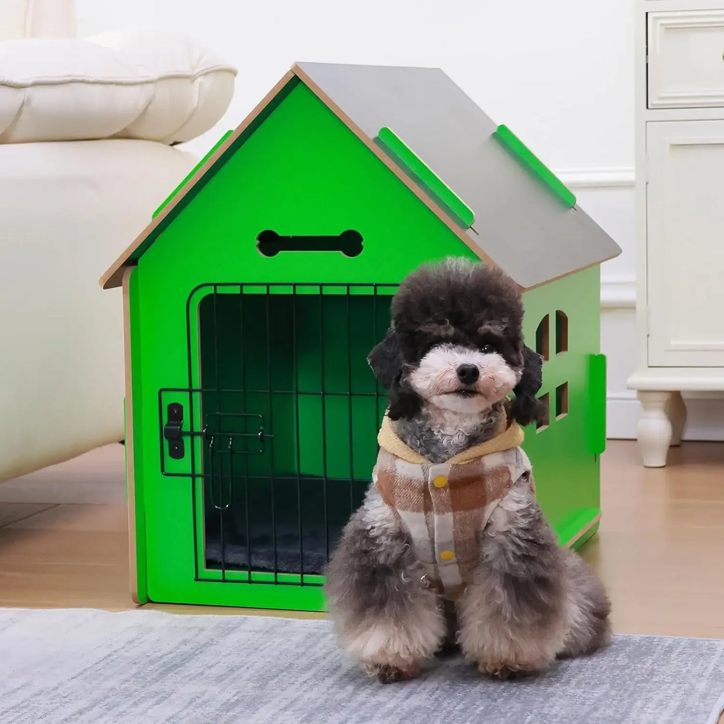 Cozy Wooden Indoor Dog House for Small Dogs and Cats Perfect Pet Bed