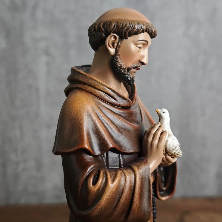 High-concerned Catholic Saint Francis Statue Garden Figurine