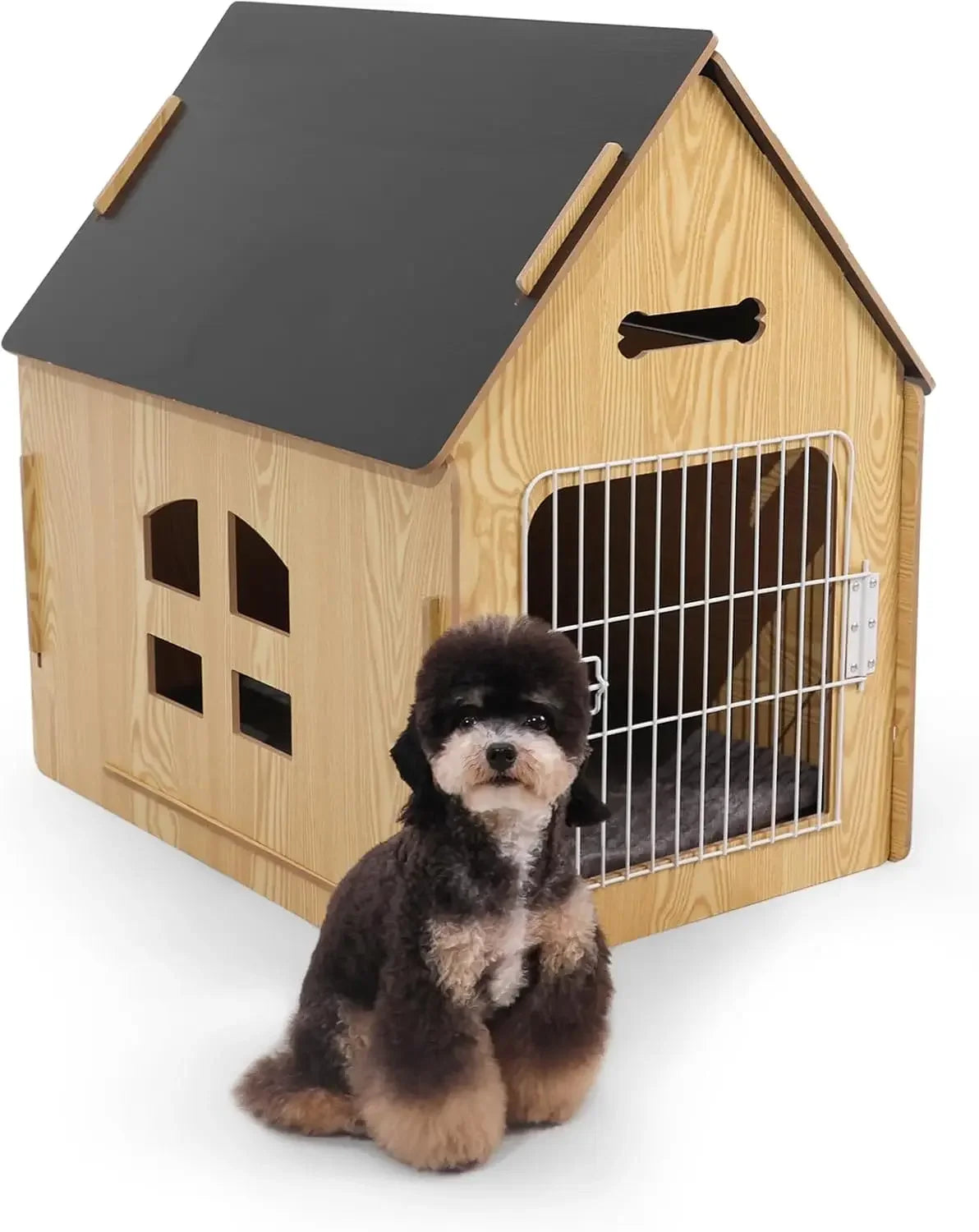 Cozy Wooden Indoor Dog House for Small Dogs and Cats Perfect Pet Bed