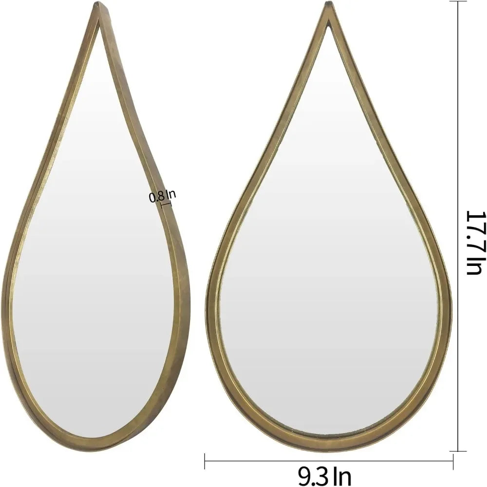 Teardrop Decorative Wall Mounted Mirror with Metal Frame for Any Room