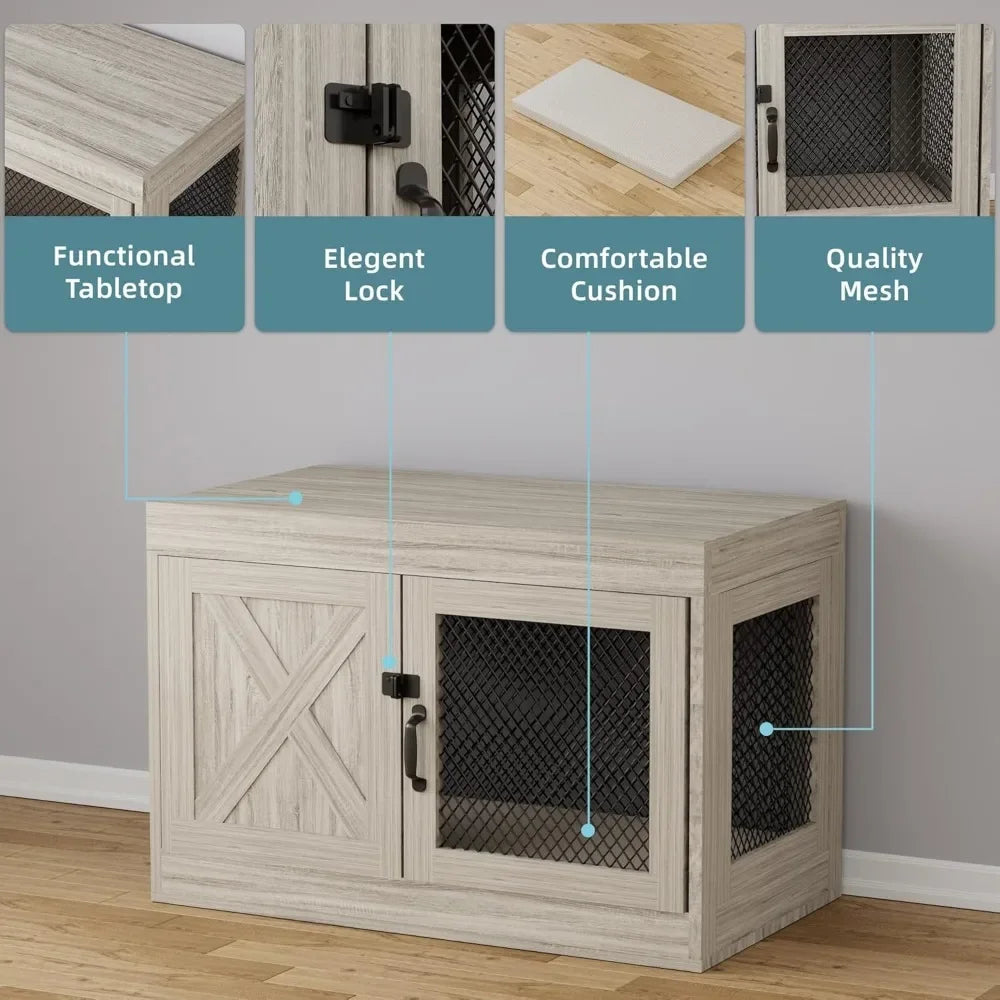 Guangbai Corner Dog Crate Furniture with Double Doors