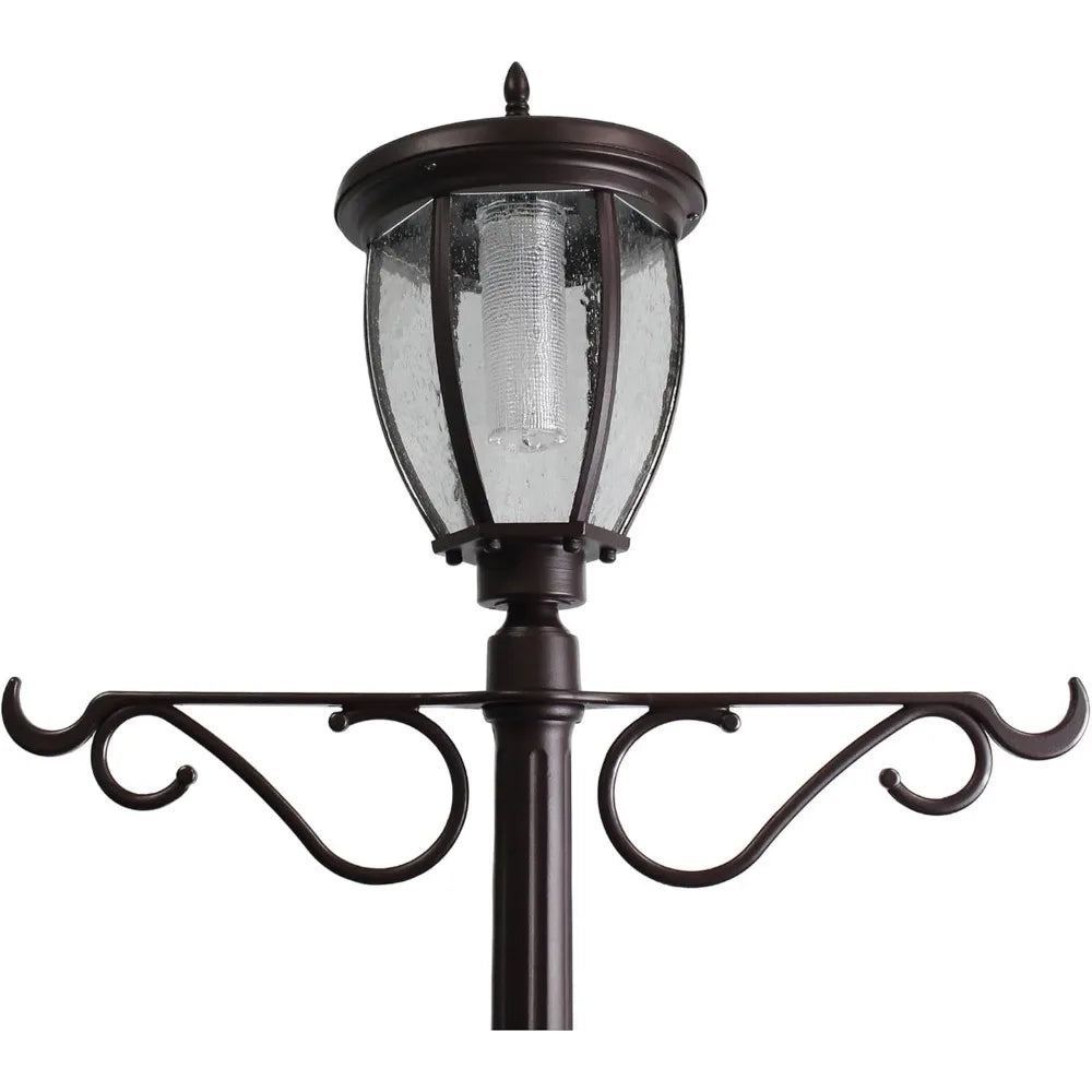 Sun Ray Kenwick 7 Ft Single Head Solar Lamp Post and Planter in Bronze