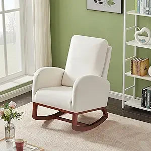 DAFIFY Teddy Upholstered Rocking Glider Chair Mid Century