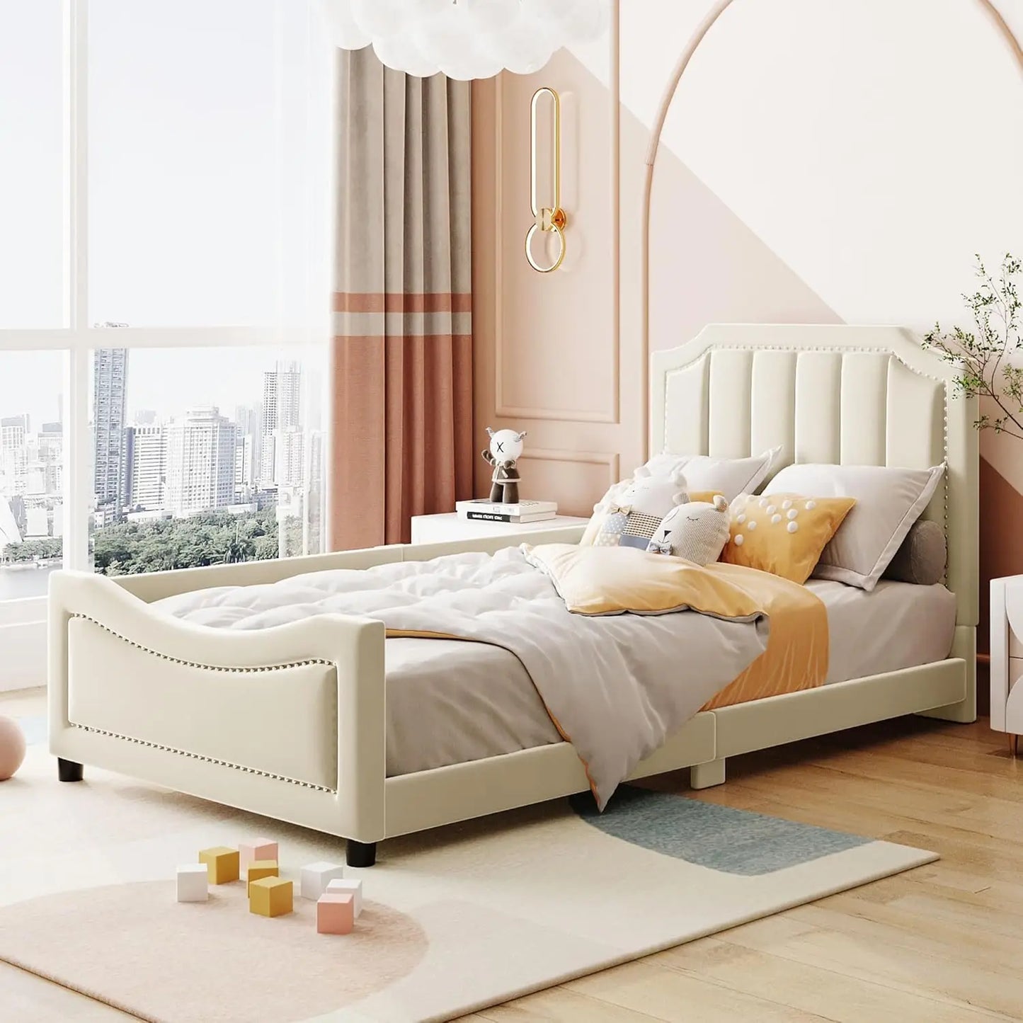 Upholstered Bed Frame With Belgrave Headboard And Slats