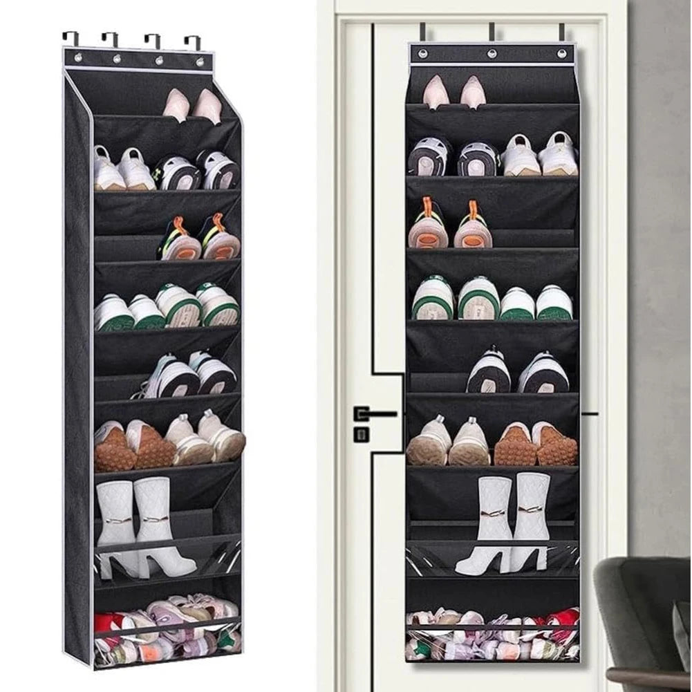 HiMISS Over The Door Shoe Organizer With Metal Hooks