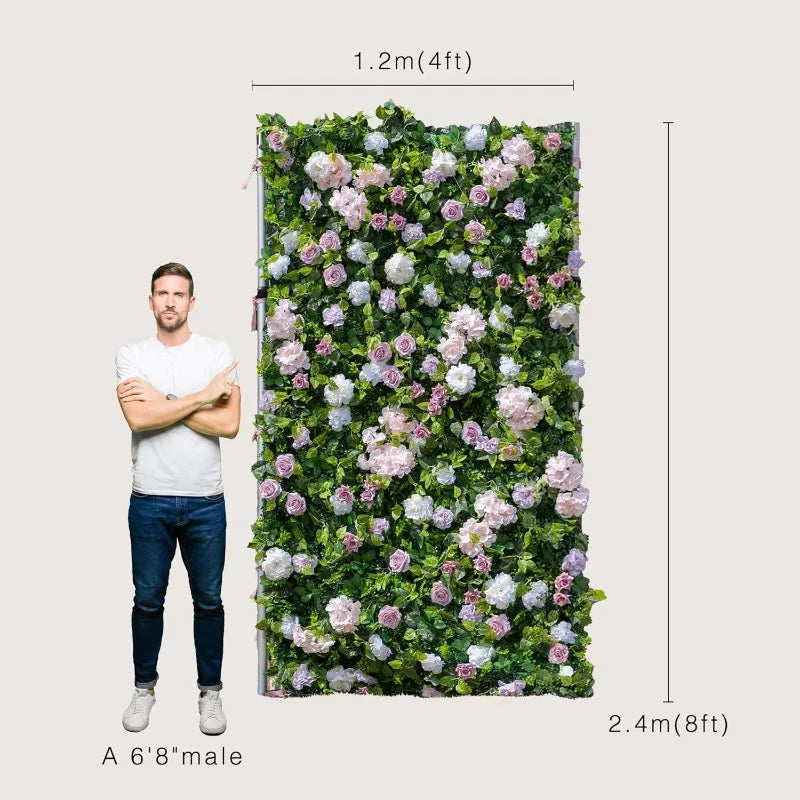 Hign Concerned Flower Wall Panels 3D Silk Floral Backdrop