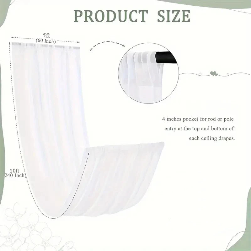 Hign-concerned Chiffon Ceiling Drapes Wedding Arch Draping