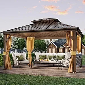 Frame Aluminum Gazebo With Galvanized Steel Hardtop Roof