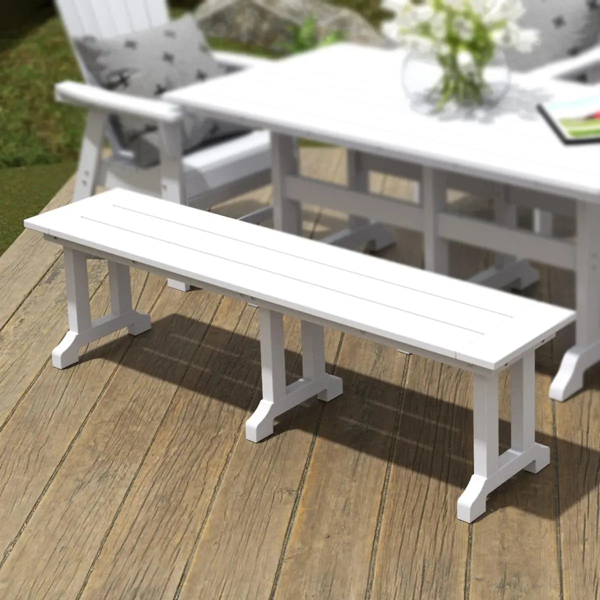Hign-concerned All Weather Poly Lumber Garden Bench Trestle