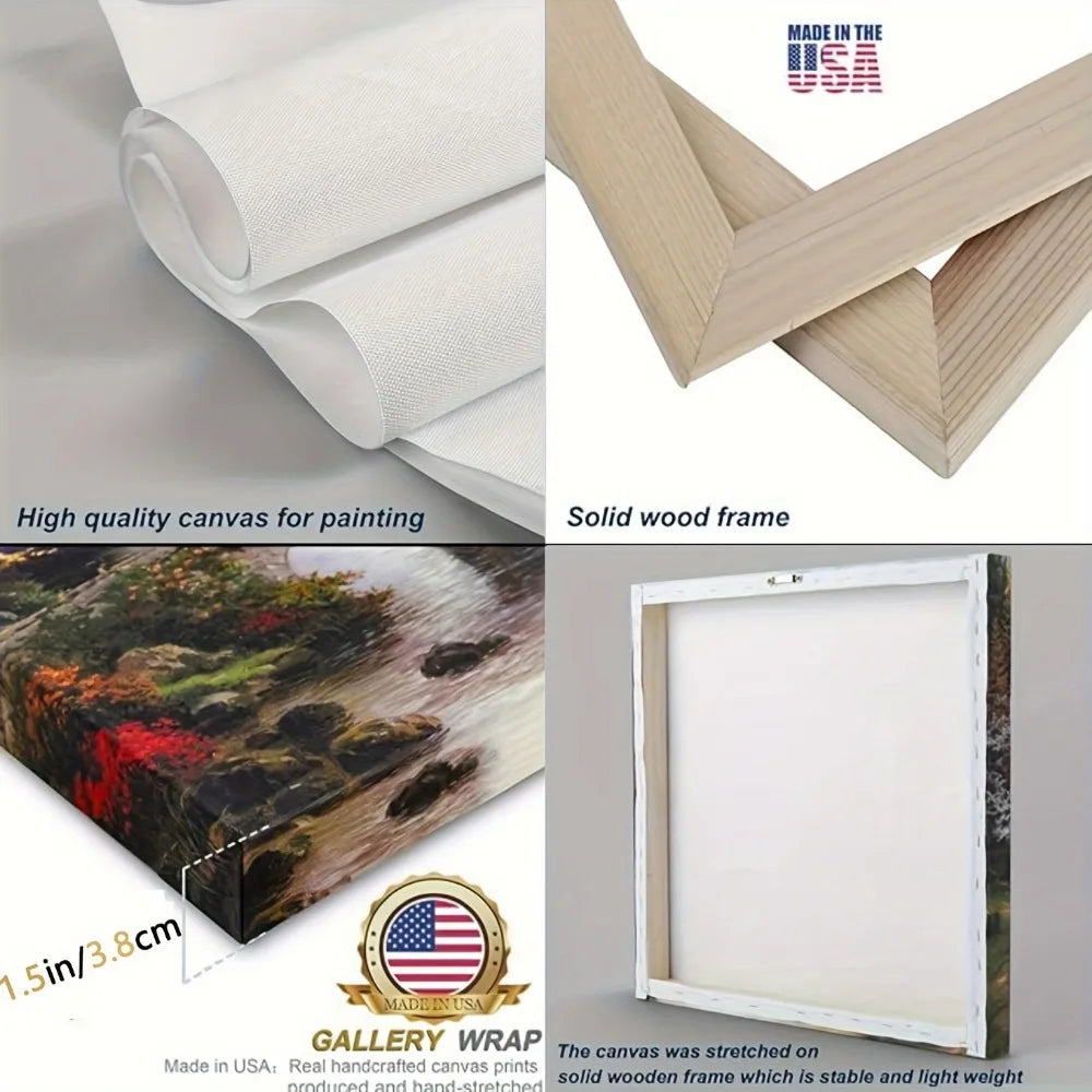 Halloween Canvas Wall Art with 1.5 Inch Thick Pine Solid Wood Frame