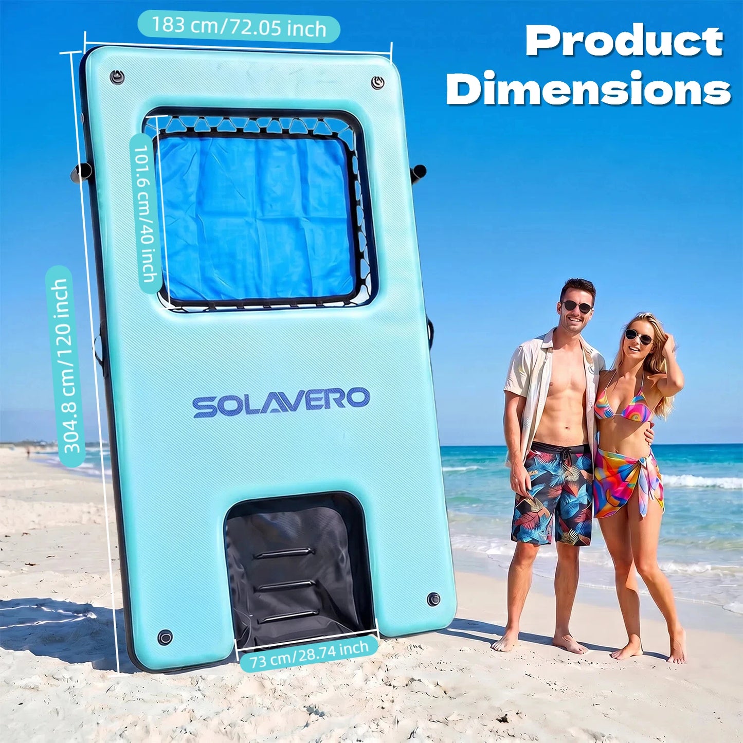 Inflatable Floating Dock Portable Platform With Cupholder Carry Bag