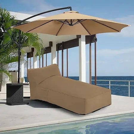 MKDK Outdoor Chaise Lounge Reclining Waterproof Sunbed