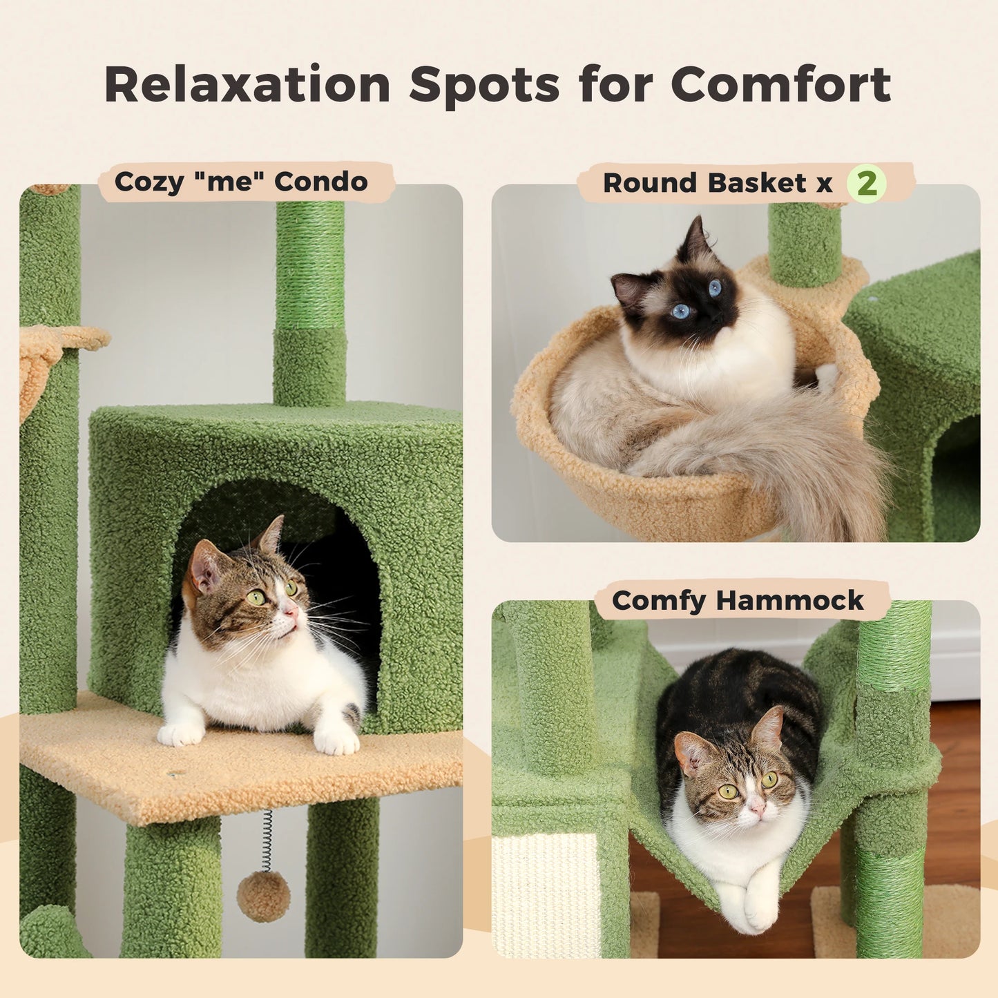 PAWZ Road Cactus Cat Tree Floor To Ceiling Tower 7 Tiers