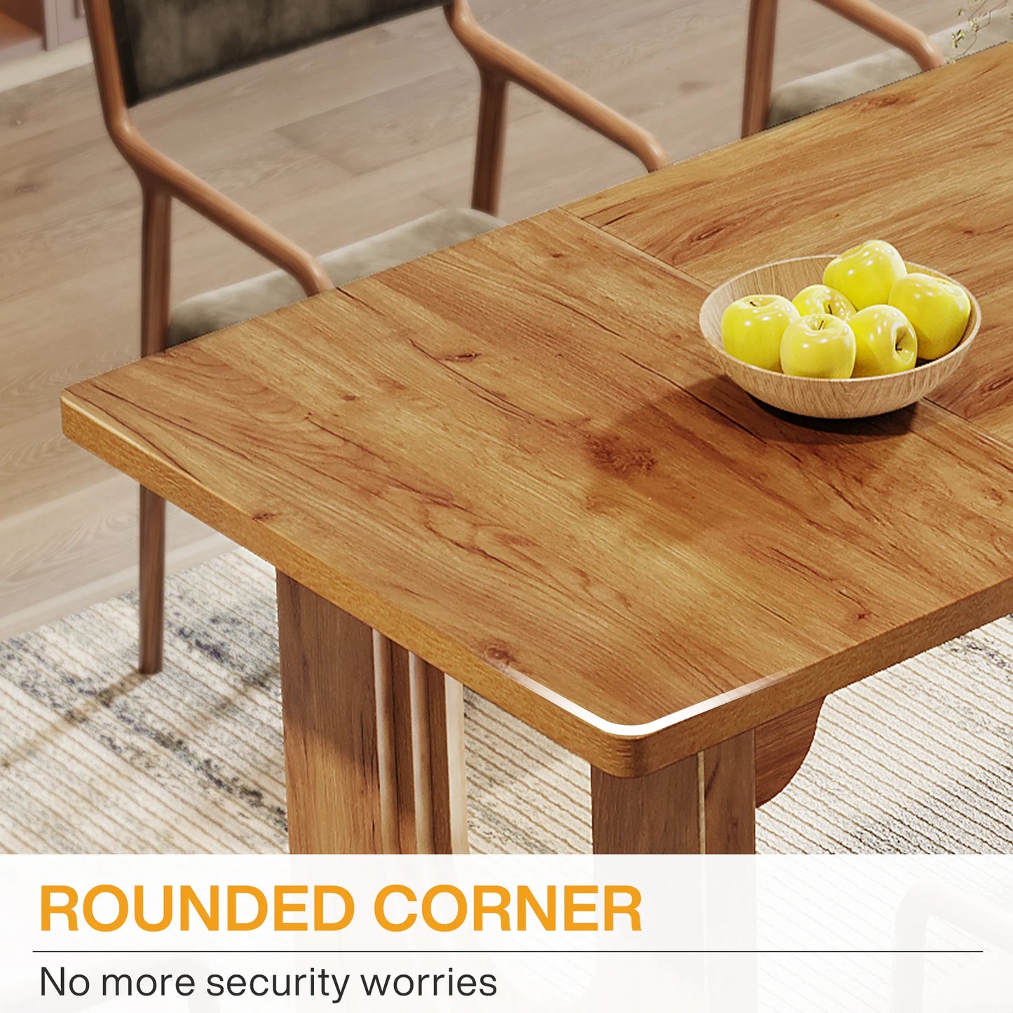 Tribesigns Modern Dining Table for 6 to 8 People with Wood Pedestal Base