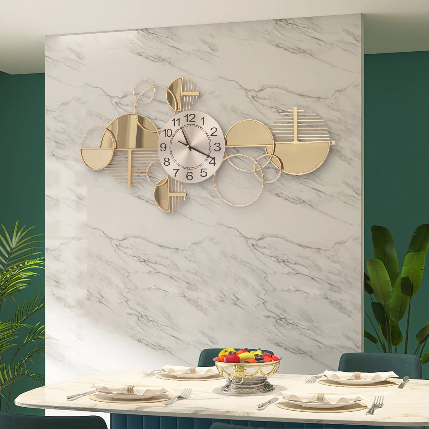 Modern Geometric Wall Clock Silent Battery Operated Artwork