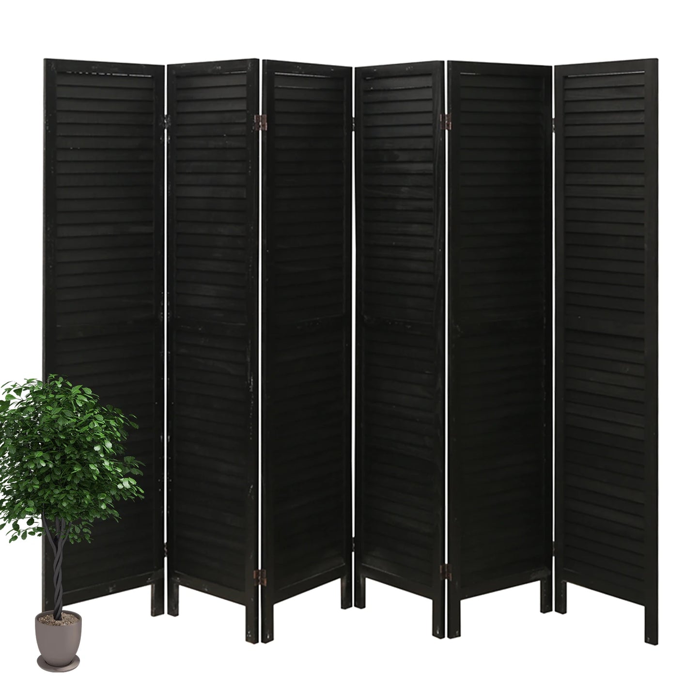 Wooden 6 Panel Room Divider Freestanding Privacy Screen