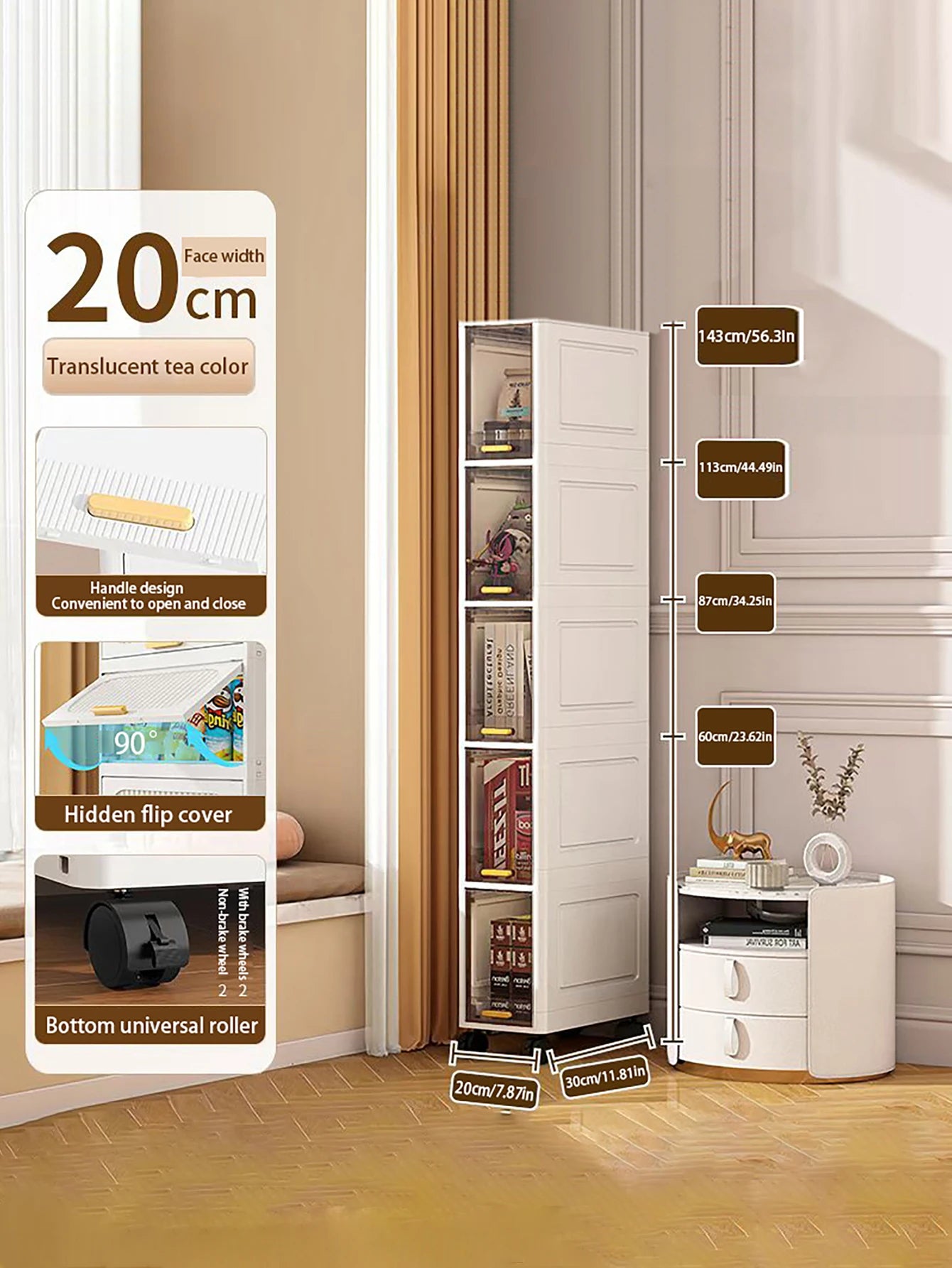 Multi Functional Ultra Thin Gap Storage Cabinet
