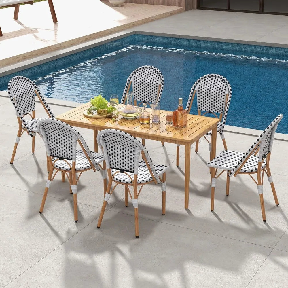MKDK French Bistro Outdoor Dining Chair Set Of Four