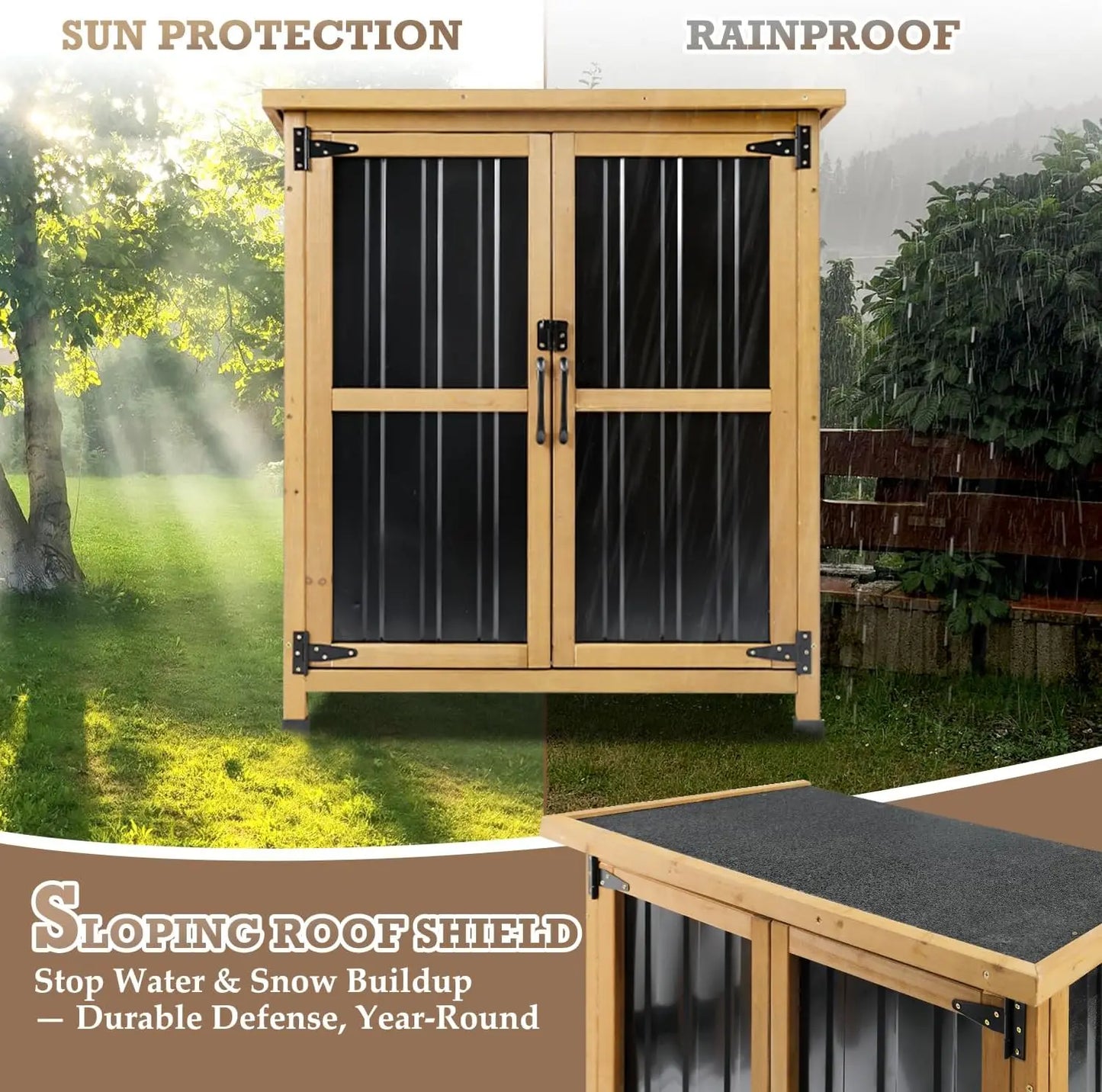PetsCosset Outdoor Storage Shed And Garden Cabinet