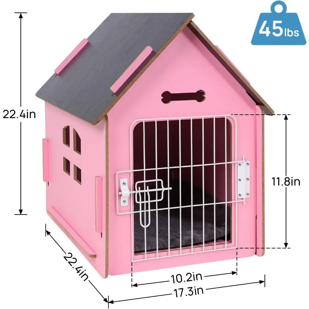 Cozy Wooden Indoor Dog House for Small Dogs and Cats Perfect Pet Bed