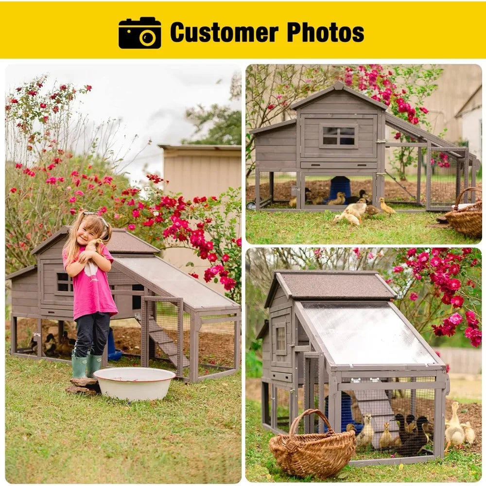 Mobile Chicken Coop With Wheels Outdoor Backyard