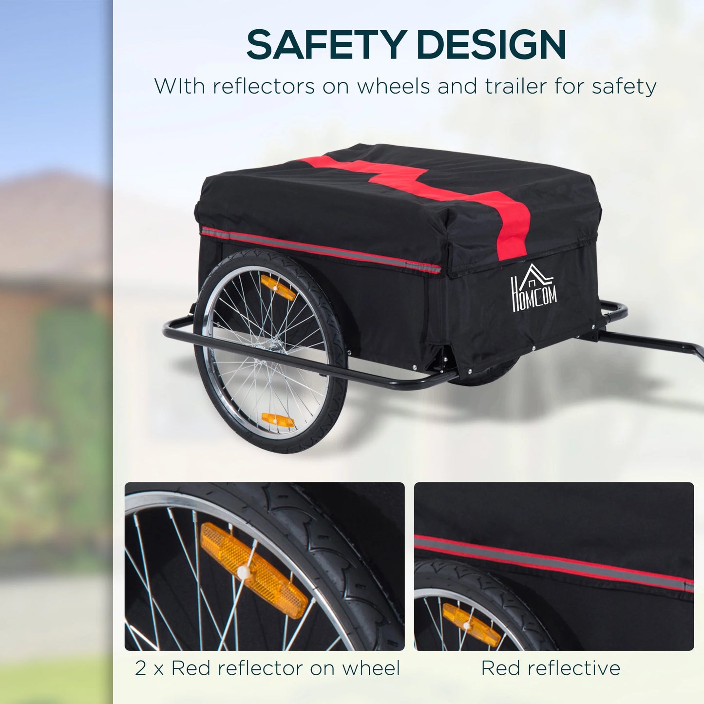 Outsunny Two Wheel Cargo Wagon Trailer With Folding Storage