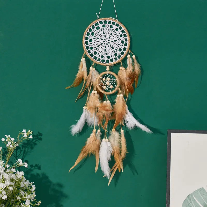 Handcrafted Dream Catcher Moon Sun Bohemian Textile Wall Decor