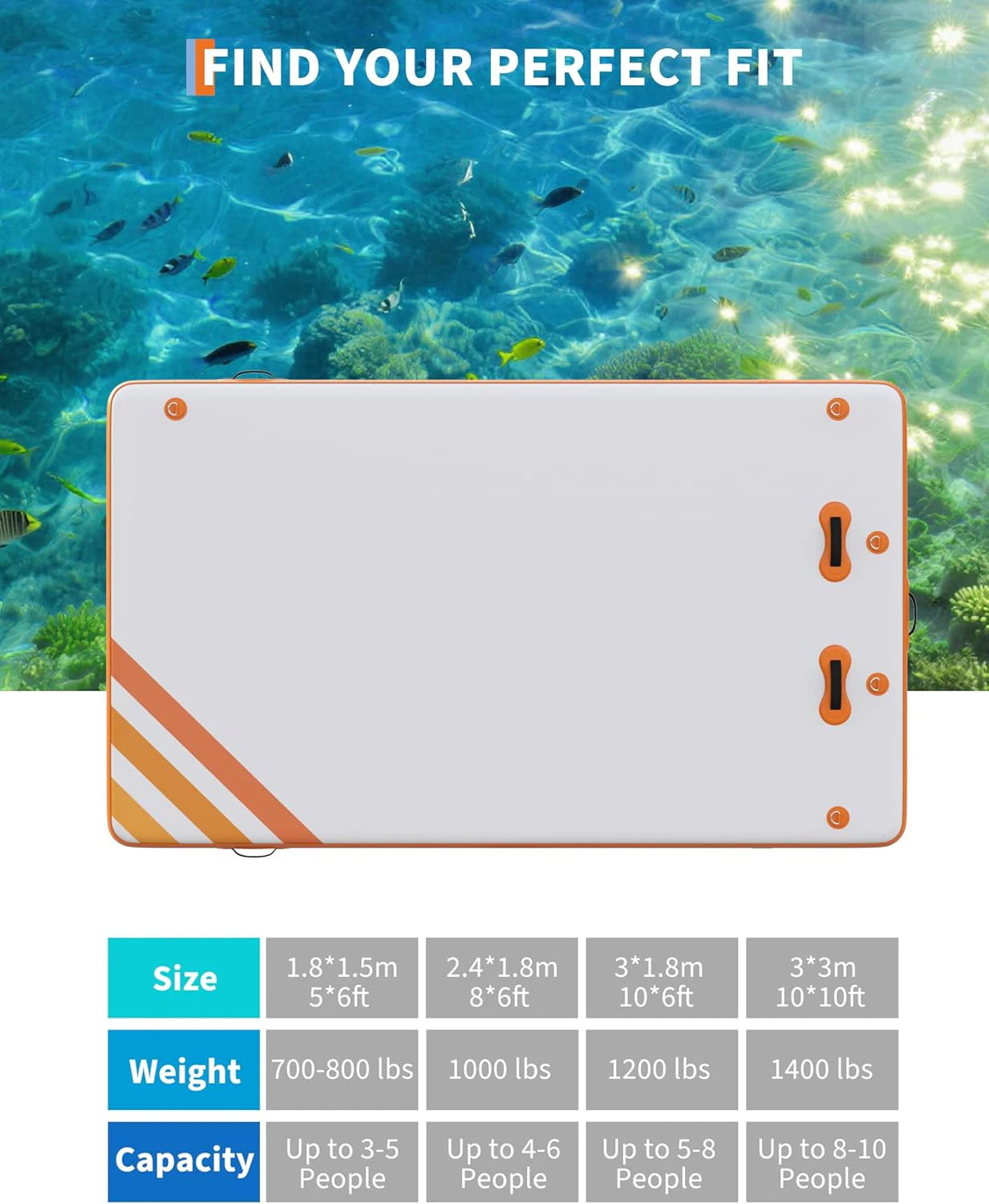HiMISS Inflatable Floating Dock Platform for Lakes and Pools