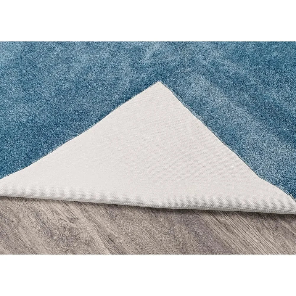 Basin Blue 5x6 Feet Room Size Bathroom Carpet Machine Washable Nylon Rug