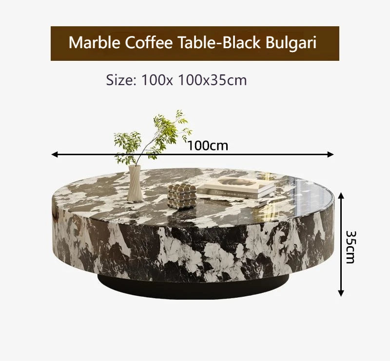 LIEI Round Marble Nesting Tables Set Minimalist Luxury