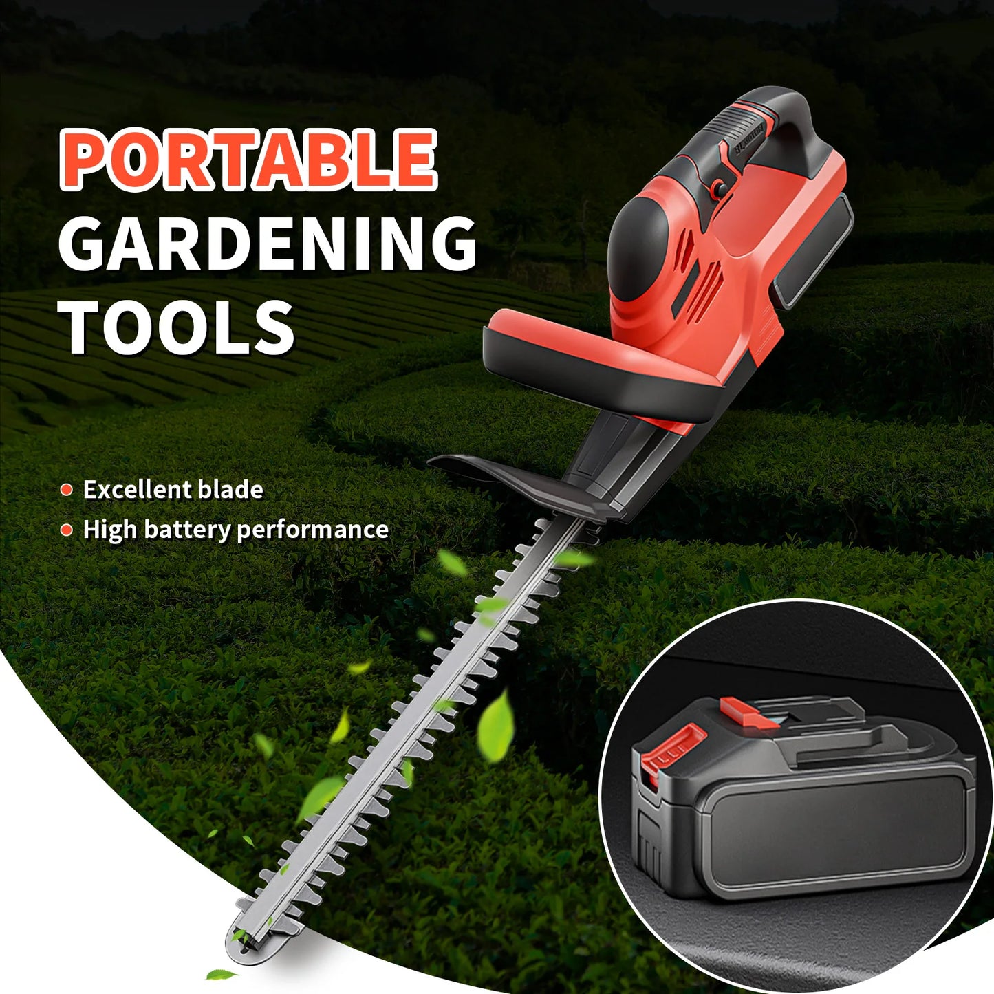 Cordless Electric Hedge Trimmer 22 Inch with 3.0Ah Battery for Yard Care