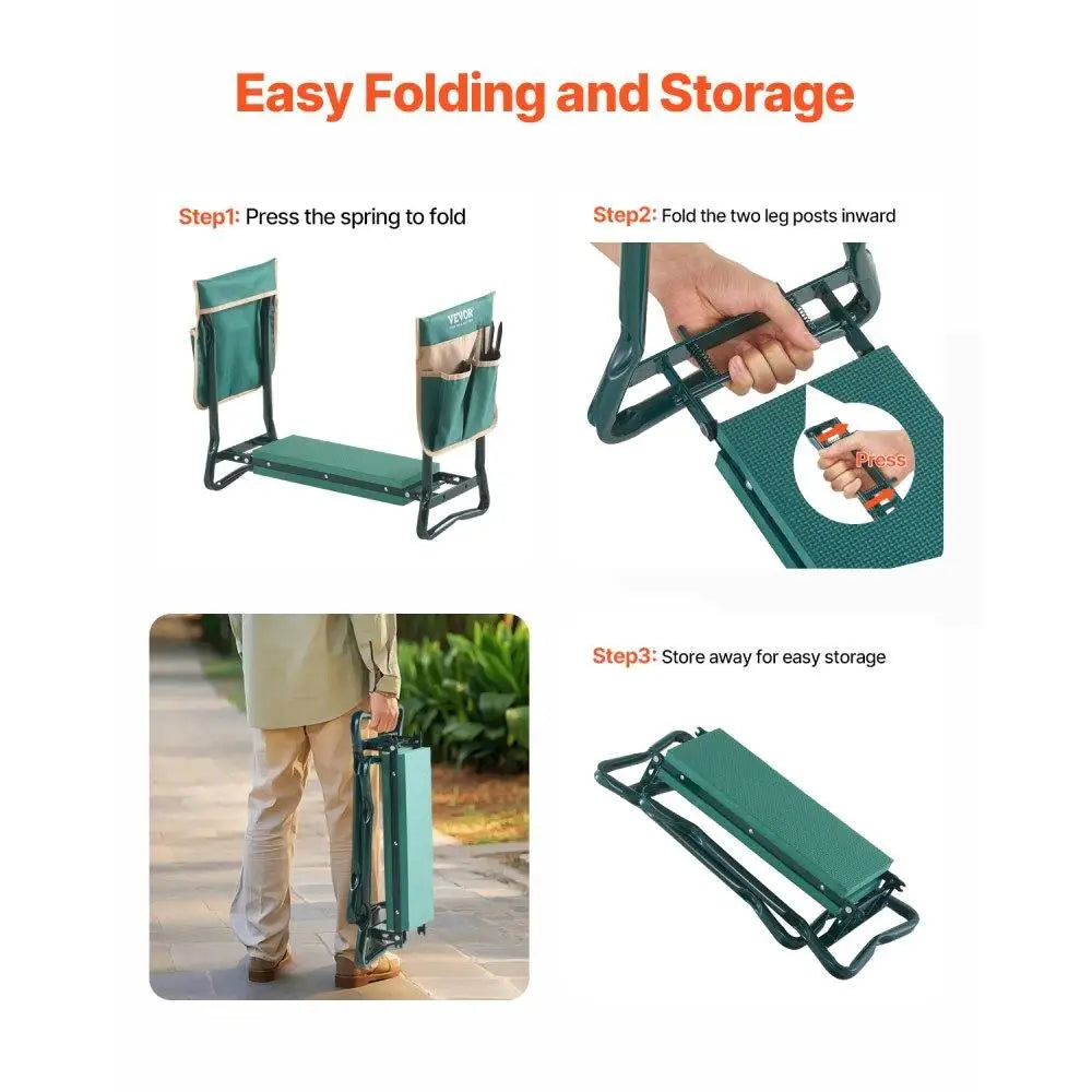 Origin Garden Kneeler Seat Folding Stool With Thick EVA Pad