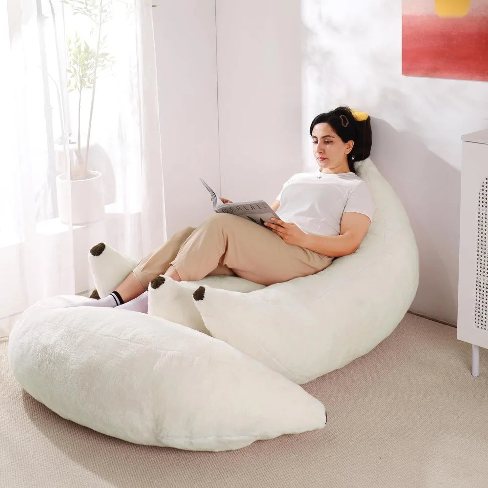 DAFIFY Bean Bag Chair With Ottoman Floor Lounger
