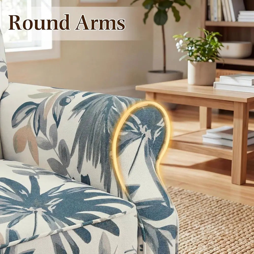 Accent Chair High Back Armchair Upholstered Wooden Legs