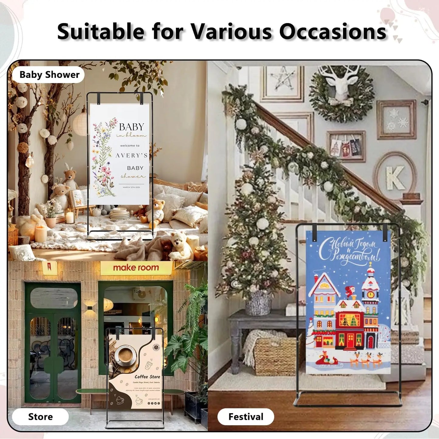 Hign-concerned Superpremium Wedding Welcome Sign Display Stand Durable Exhibition