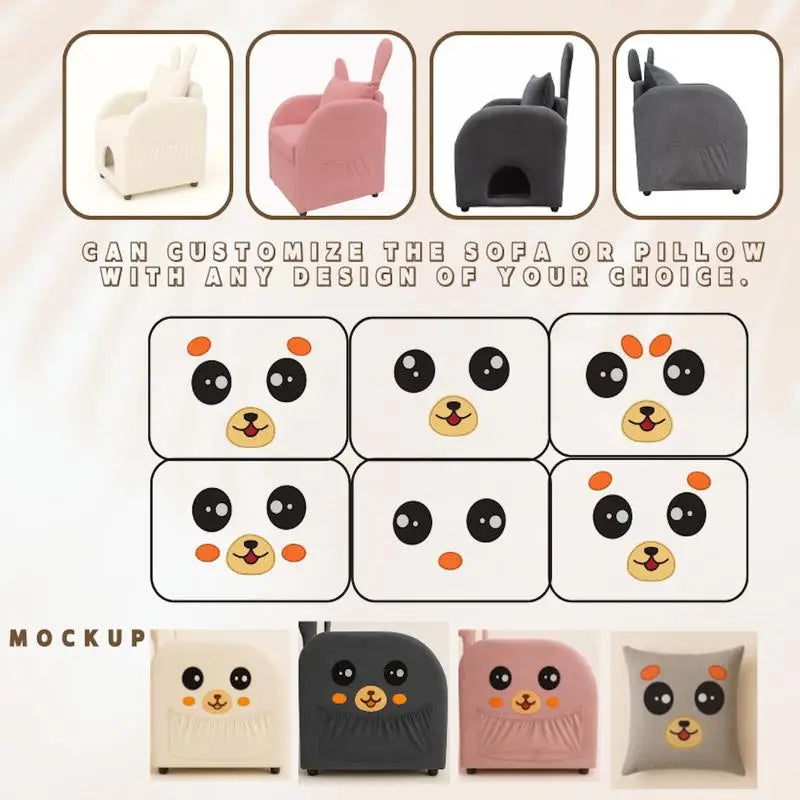 General Use Velvet Bunny Armchair Pet Hideaway Chair