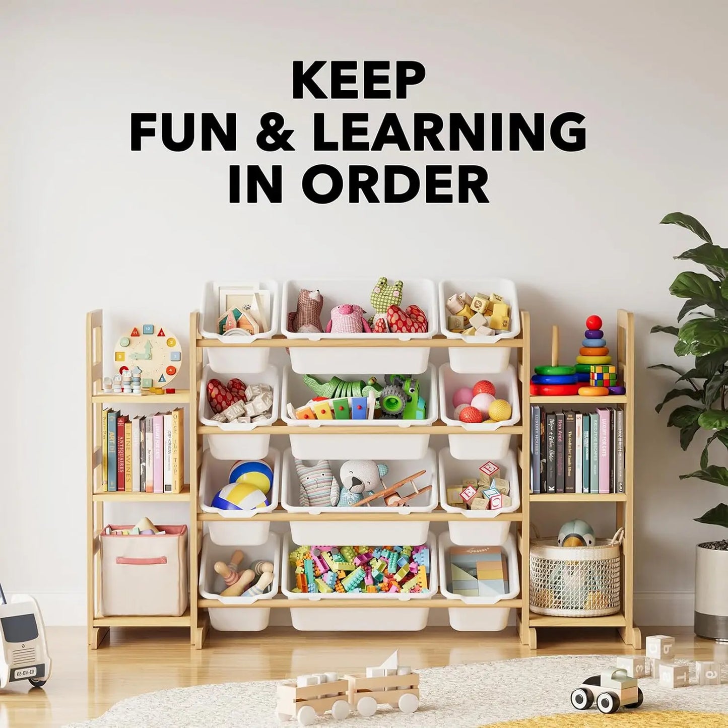 DAFIFY Toy Storage Organizer With Six Shelves And Bins