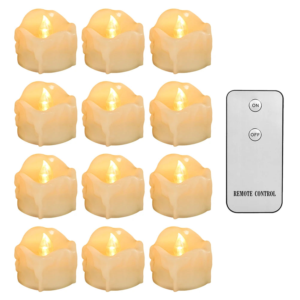 Feature Flameless LED Tealight Candles 12 Or 24 Pack