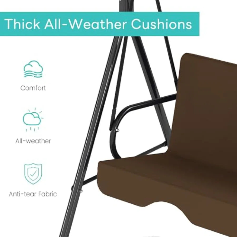 OLOEY Outdoor Patio Swing Chair With Adjustable Canopy