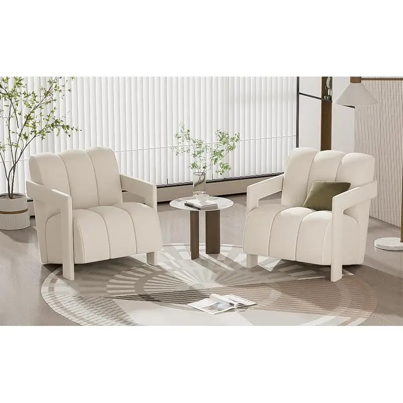 General Modern Minimalist Armchair With L Shaped Armrests