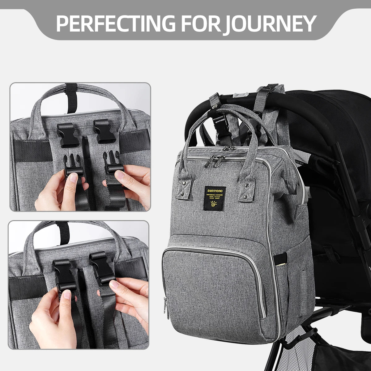 Sunveno Stylish Upgrade Diaper Bag Backpack Multifunction