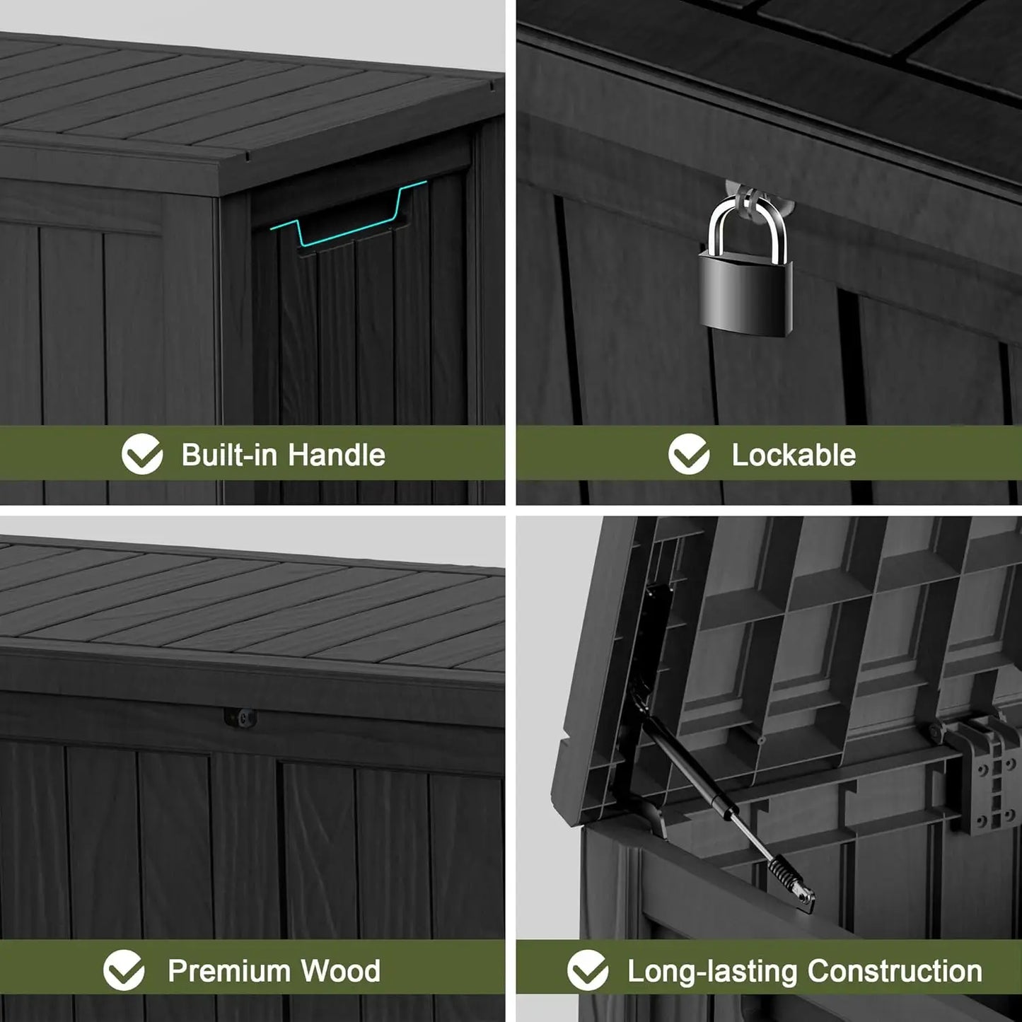 Waterproof Outdoor Resin Storage Box Lockable Patio Garden