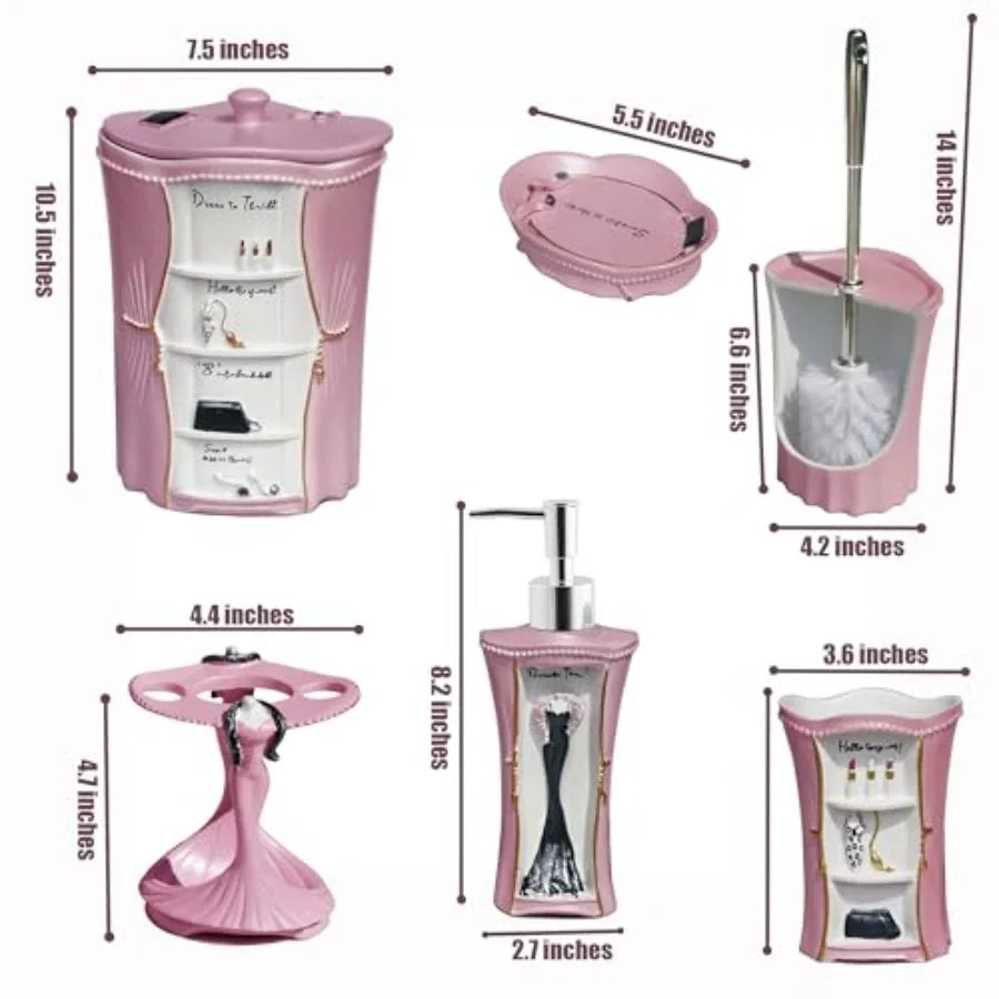 Bathroom Accessories Set With Soap Dispenser And Toothbrush Holder