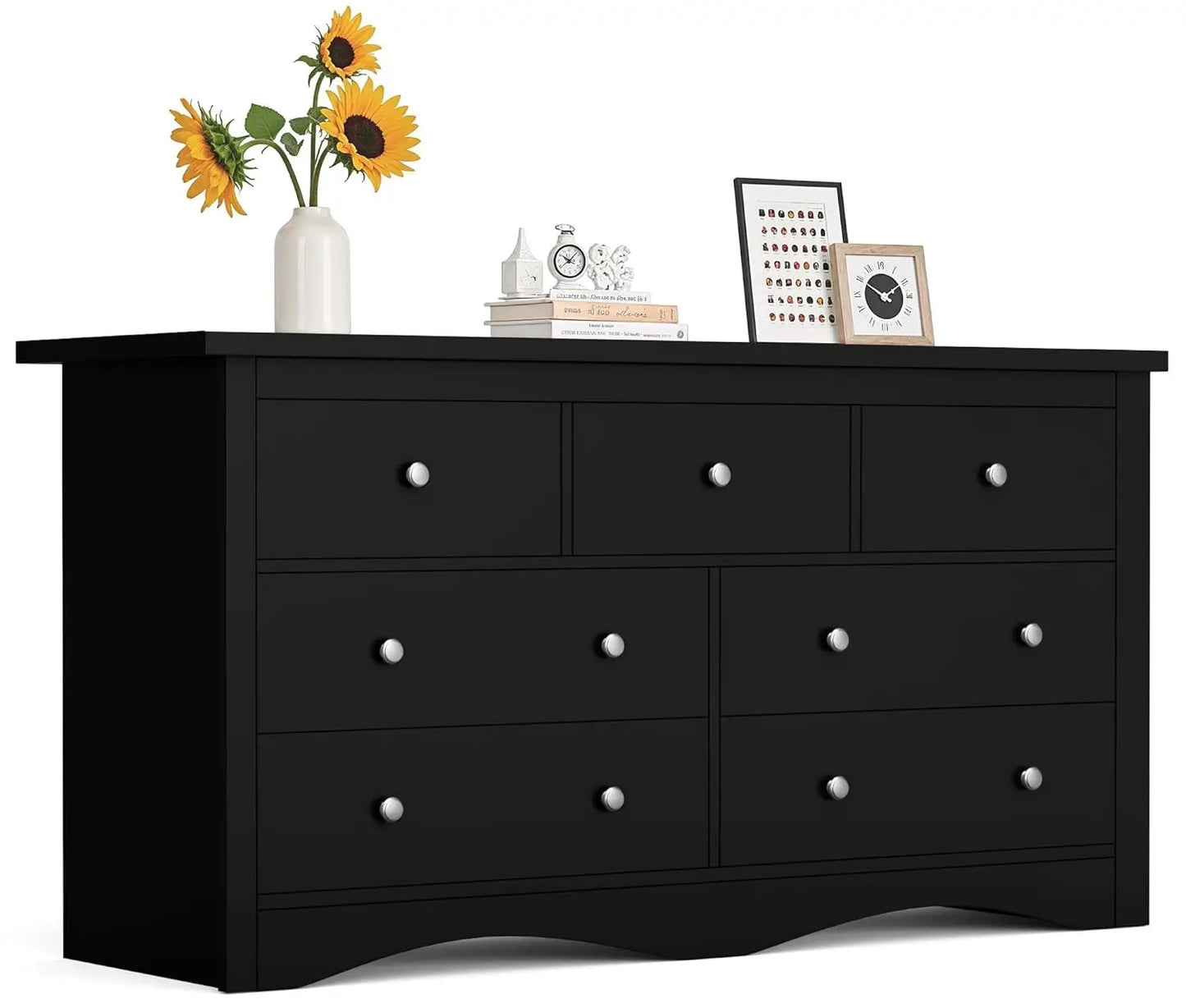 Furmax Dresser For Bedroom 7 Drawer Chest TV Stand Storage
