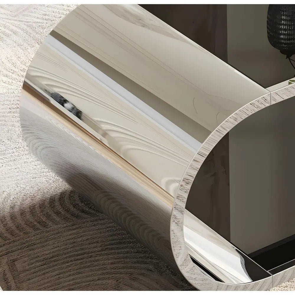 Glass Coffee Table With Stainless Steel Chrome Base